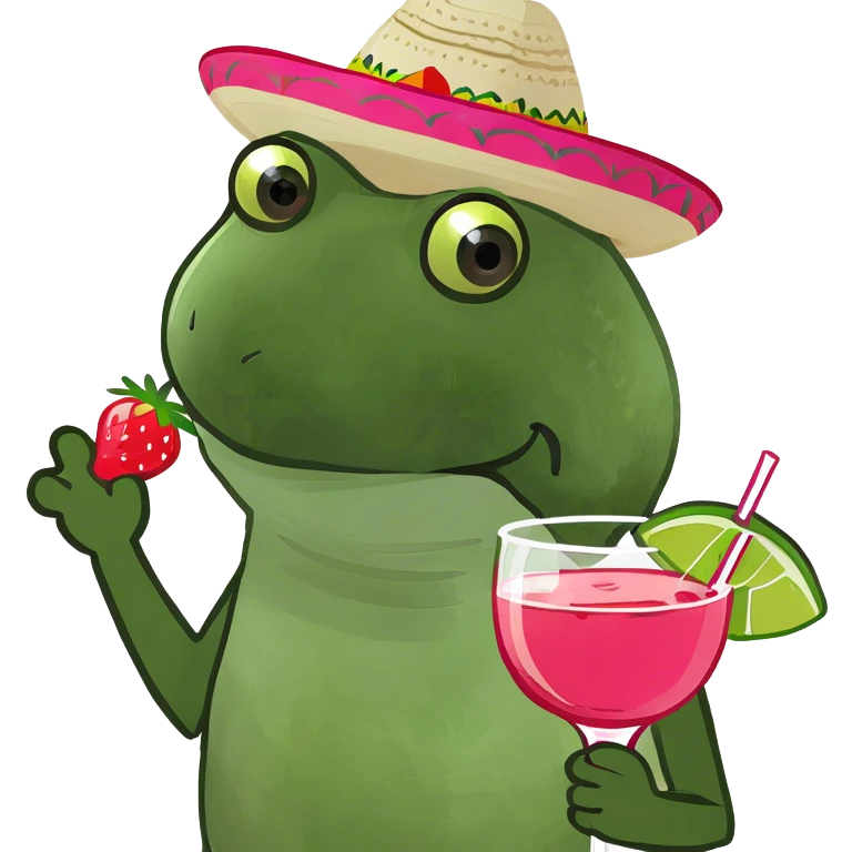 Pink margarita with a strawberry on the edge of the glass  emoji