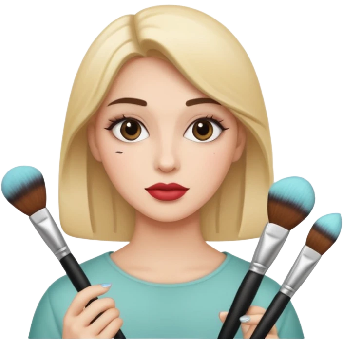 Holding make up brushes emoji