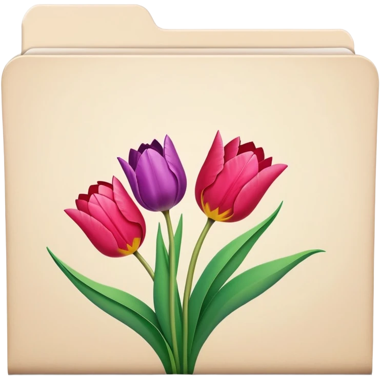 file folder with tulip picture  emoji