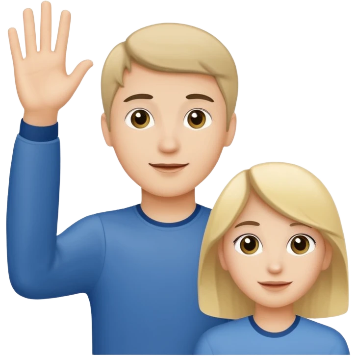 teenager waving goodbye to two adults symbolizing independence emoji