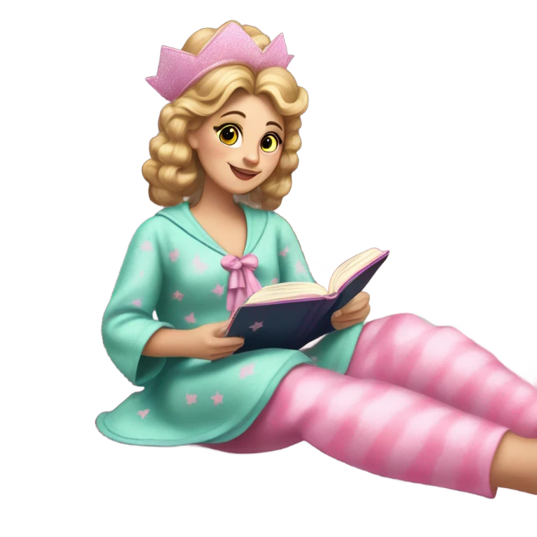 Glinda in her pjs getting ready for bed  emoji