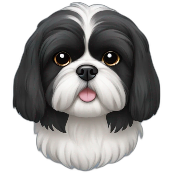 all black face shih tzu emoji