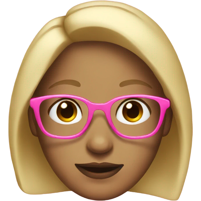 blonde with brown eyes wearing pink glasses emoji