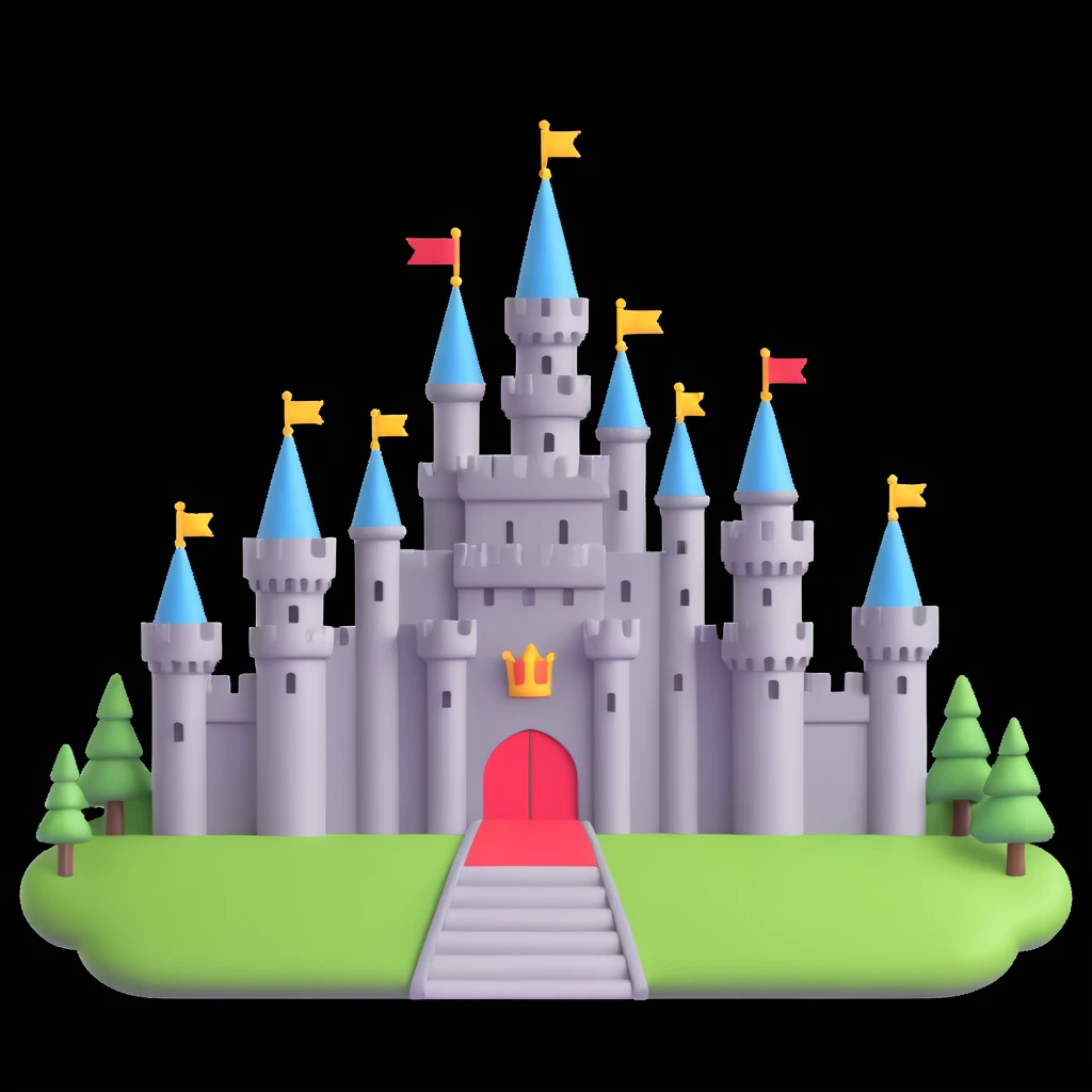 king and queen, castle background emoji