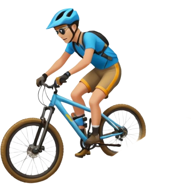 Pumptrack track and rider riding a hilly on the backwheel emoji