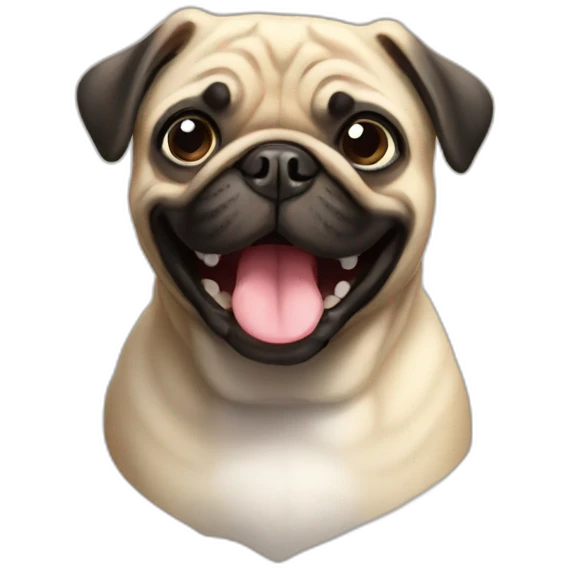 a happy pug emoji
