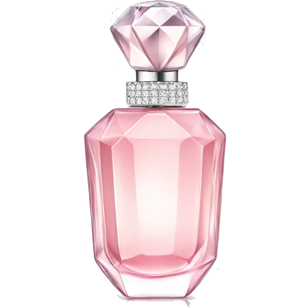 Light pink perfume with diamond lid emoji