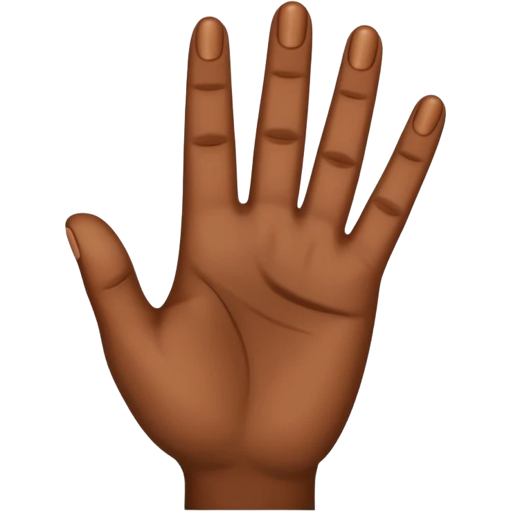 4 fingers up brown emoji
