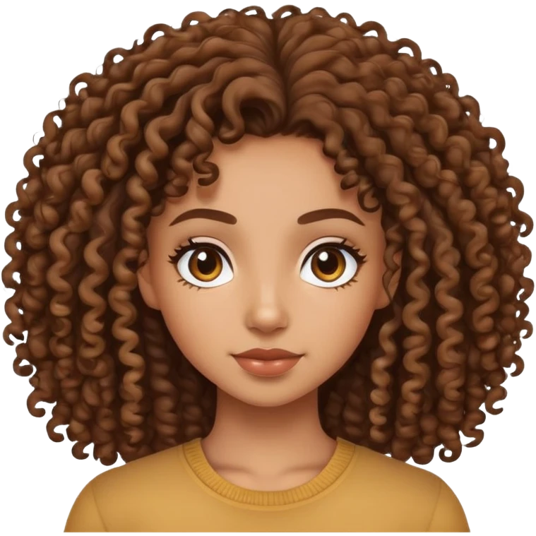a mixed girl with 3a curly hair emoji