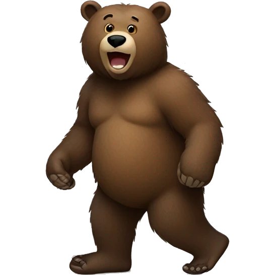 Bear with big foot emoji