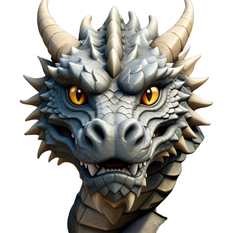 Cinematic Noble Giant Rock Dragon Portrait Emoji, Poised and awe-inspiring, with a massive, rugged form carved from ancient stone, featuring intricately textured scales that resemble weathered granite and basalt, and piercing, stony eyes echoing the strength of timeless mountains; rendered with lifelike detail and earthy natural highlights, high shine, formidable and grounded, styled with an aura of primordial majesty, focused and resolute, soft glowing outline, capturing the essence of an enduring rock titan ready to surge from the screen with ageless power! emoji