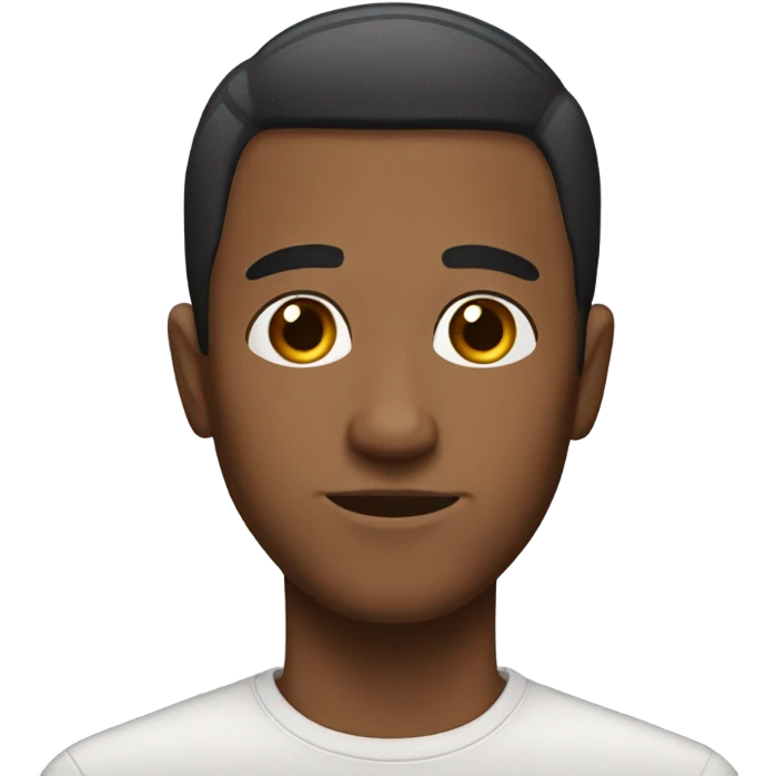 Brown skin male low haircut with nose emoji