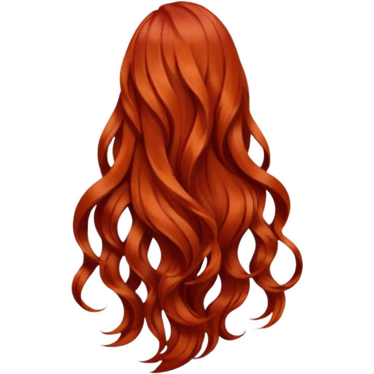 back view of long red hair emoji