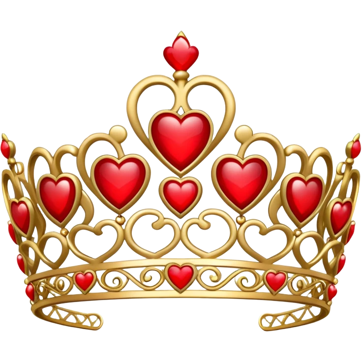 princess tiara red hearts emoji