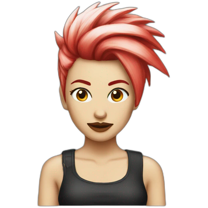 woman punk hair red emoji