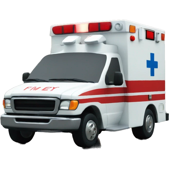 ambulance with the emotion of pleasure emoji