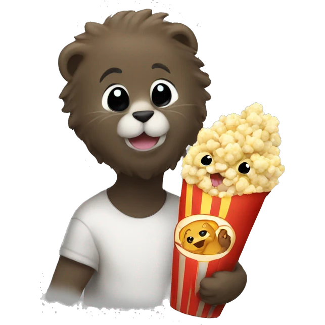 Popcorn and otter emoji