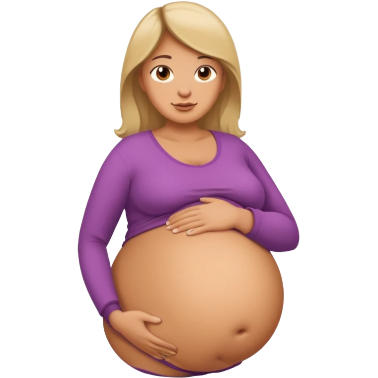 heavily pregnant woman with extremely huge overdue belly emoji