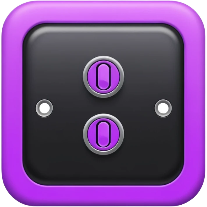 switch on toggle in black and purple emoji