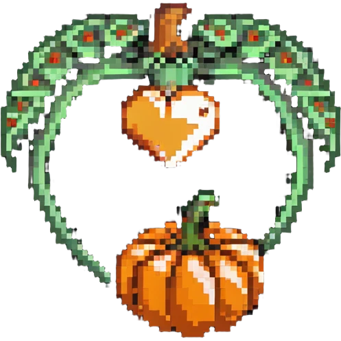 heart made of a mushroom and a pumpkin combined emoji