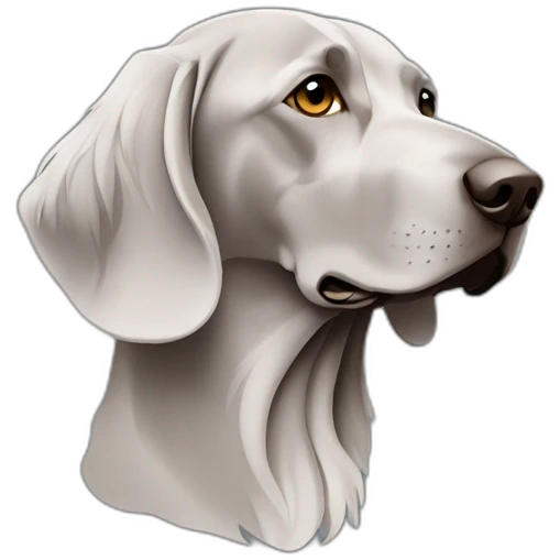 longhair weimaraner profile silhouet emoji