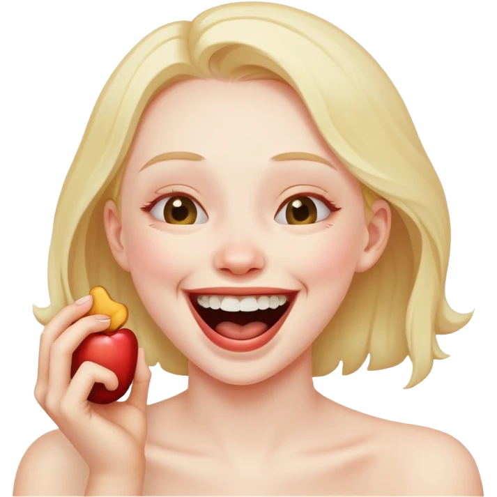 Girl choking herself as a joke emoji