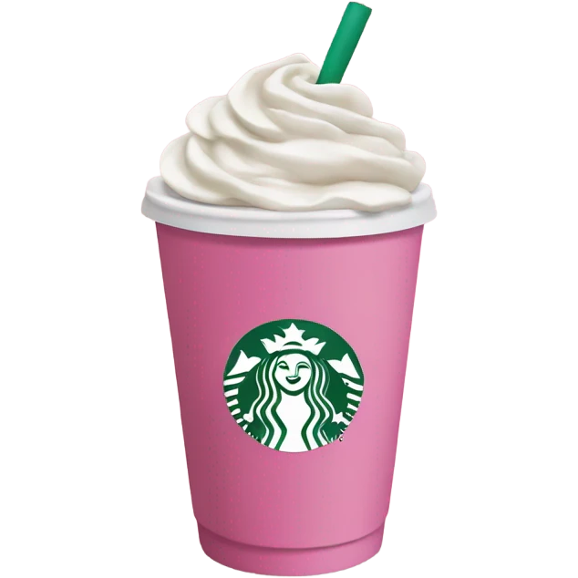 Pink Starbucks coffee cup emoji