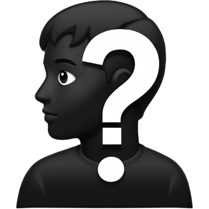 silhouette of a man with a question mark emoji