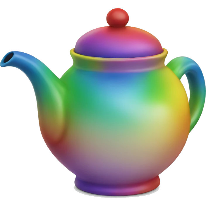 Rainbow tea pot emoji