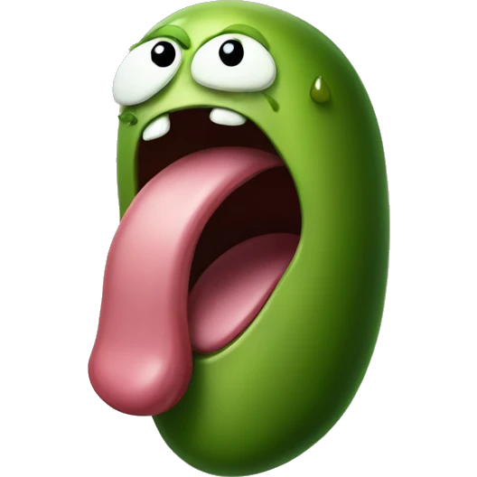 Tongue with pickle emoji