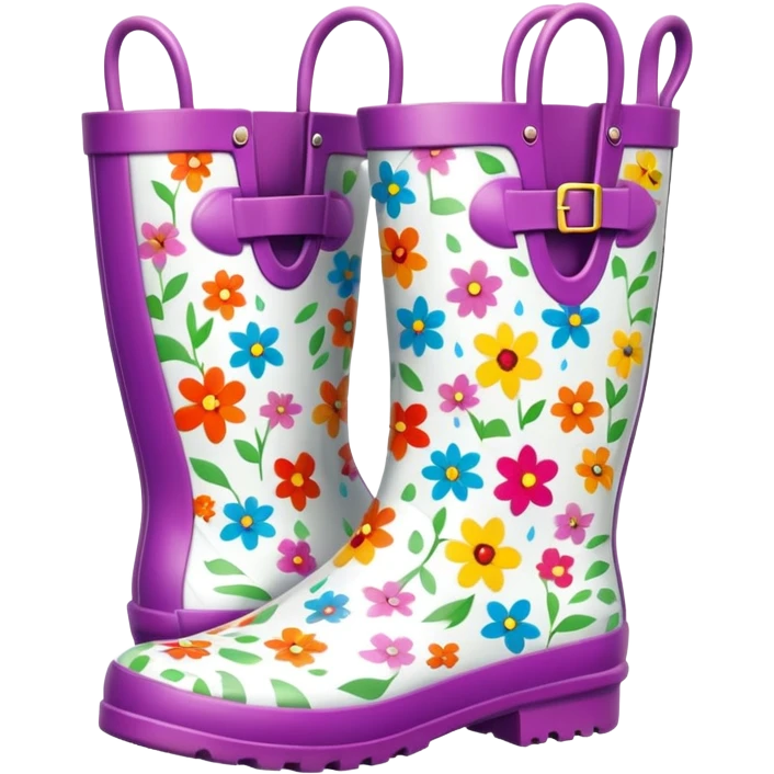 Floral rain boots emoji