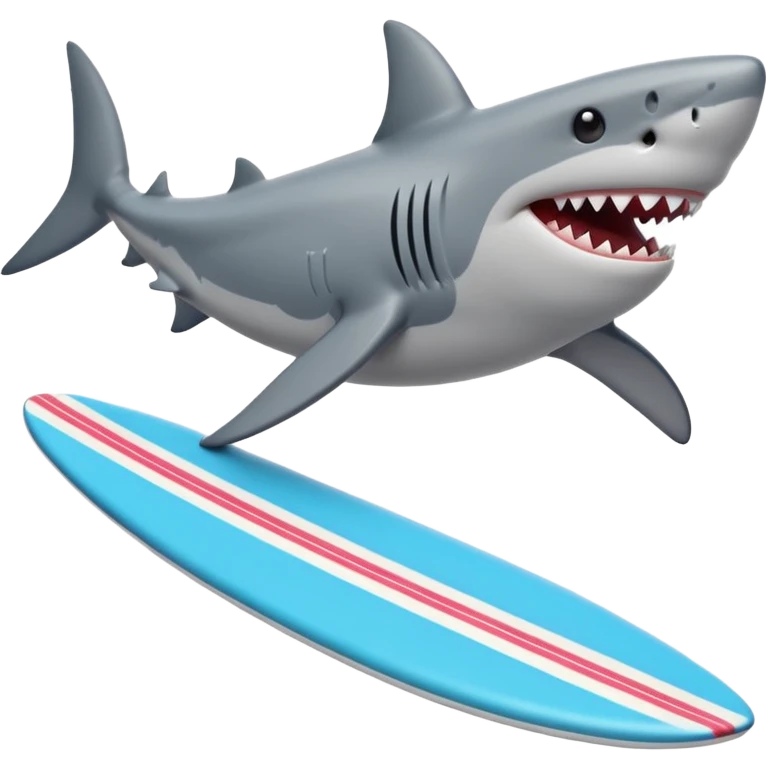 Shark riding a surf board emoji