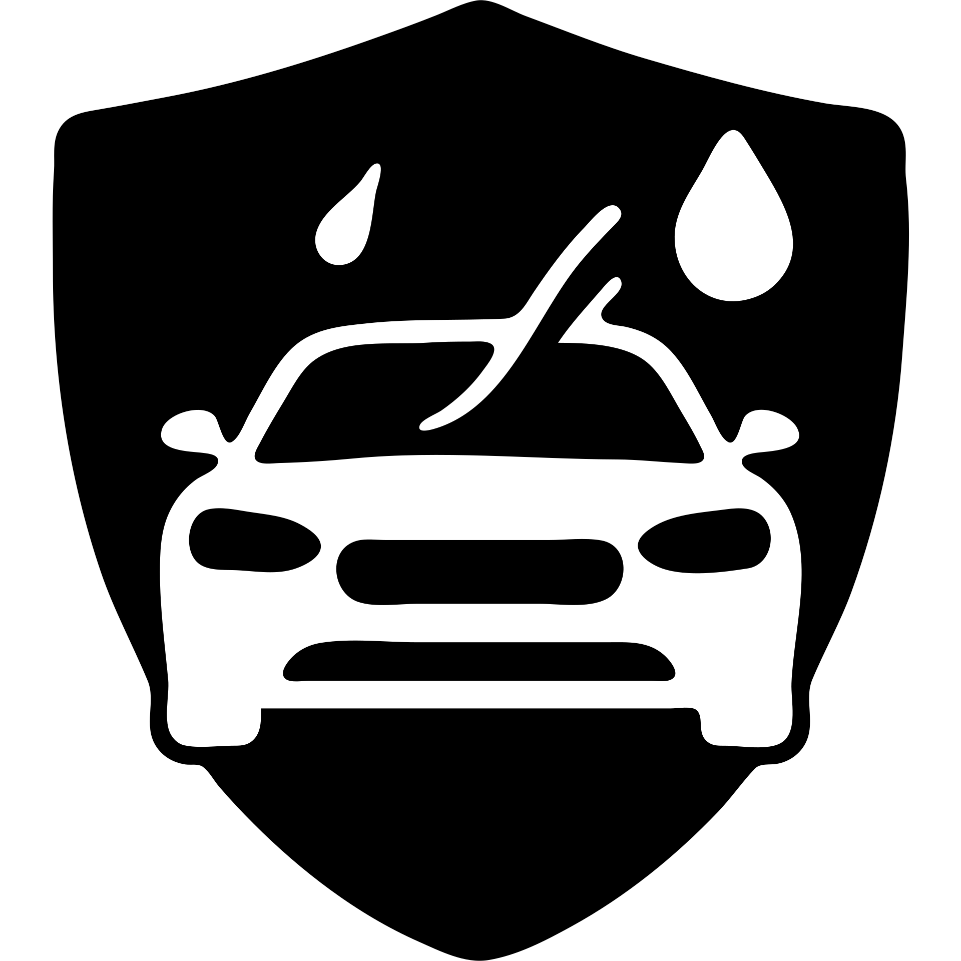 solid icon of a full luxury vehicle with glossy black mirror paint, strong shine and reflections, water droplet sliding on the surface, minimal repellent effect with lines, elegant and minimal emoji