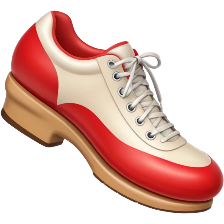 3D Apple-style emoji of a shoe with a foot inside, stepping and showing a clear shoe print below. and leg







 emoji