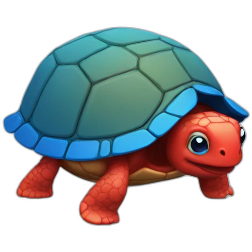 red blue 3d turtle emoji