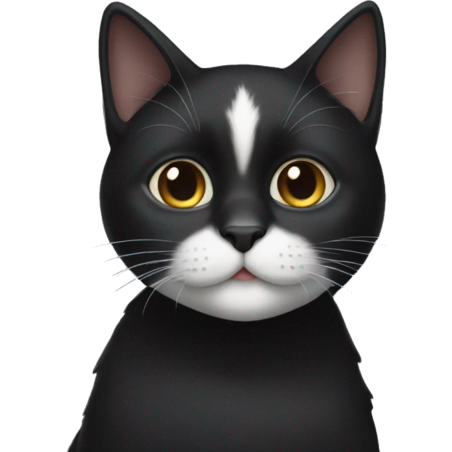 Black cat with white chin  emoji