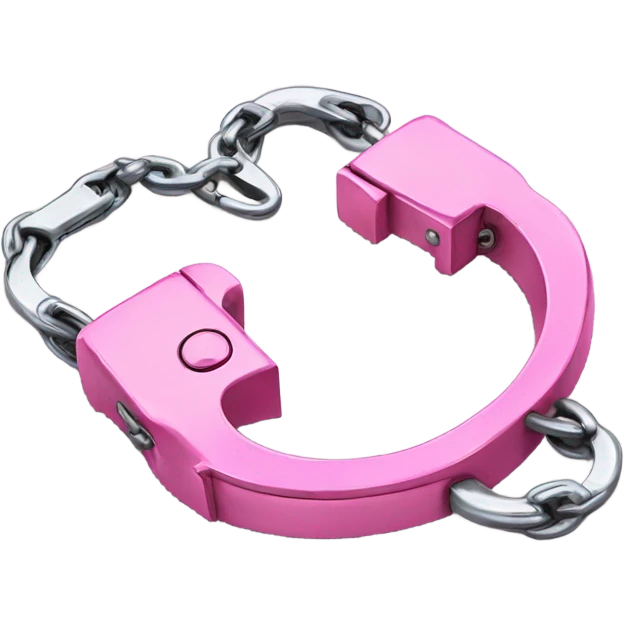 Pink metal handcuffs emoji