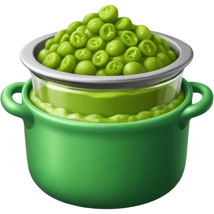 a small pot filled with green mushy peas emoji