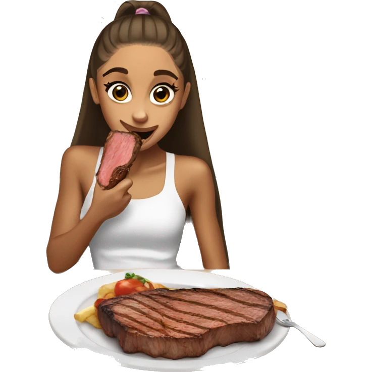 Ariana grande eating steak emoji