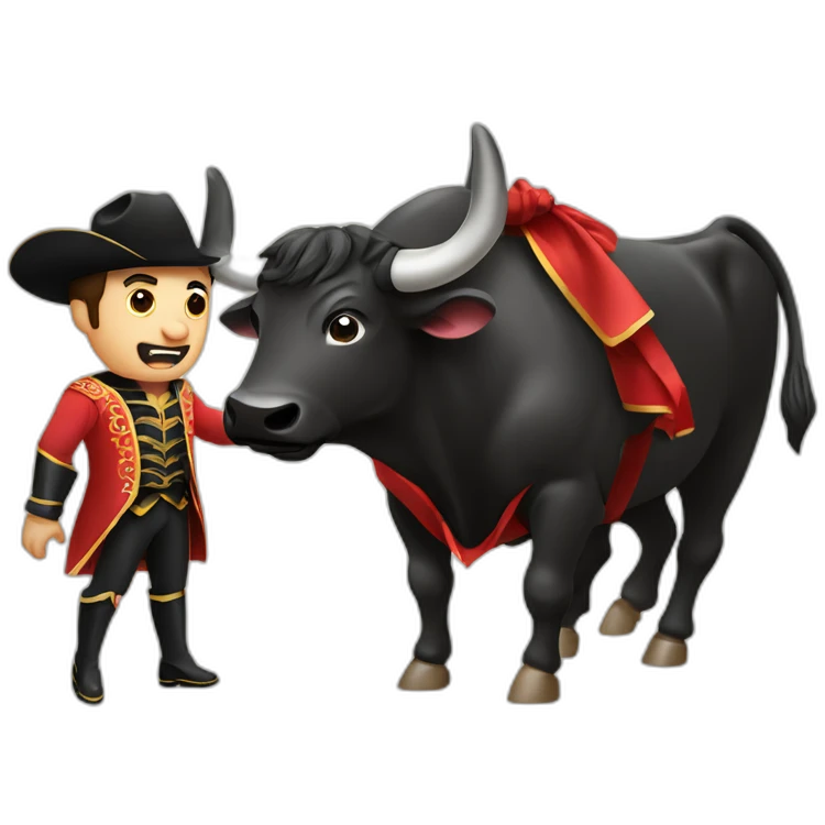 Torero and a bull corrida emoji