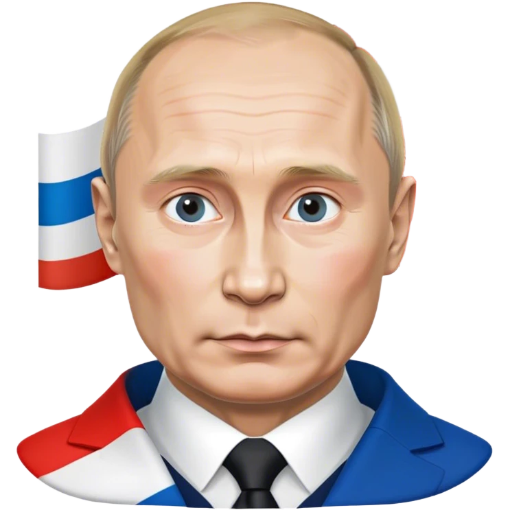 Путин на фоне российского флага emoji