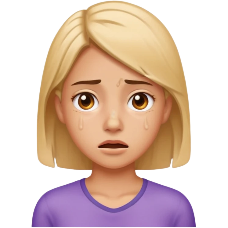 girl sweating emoji
