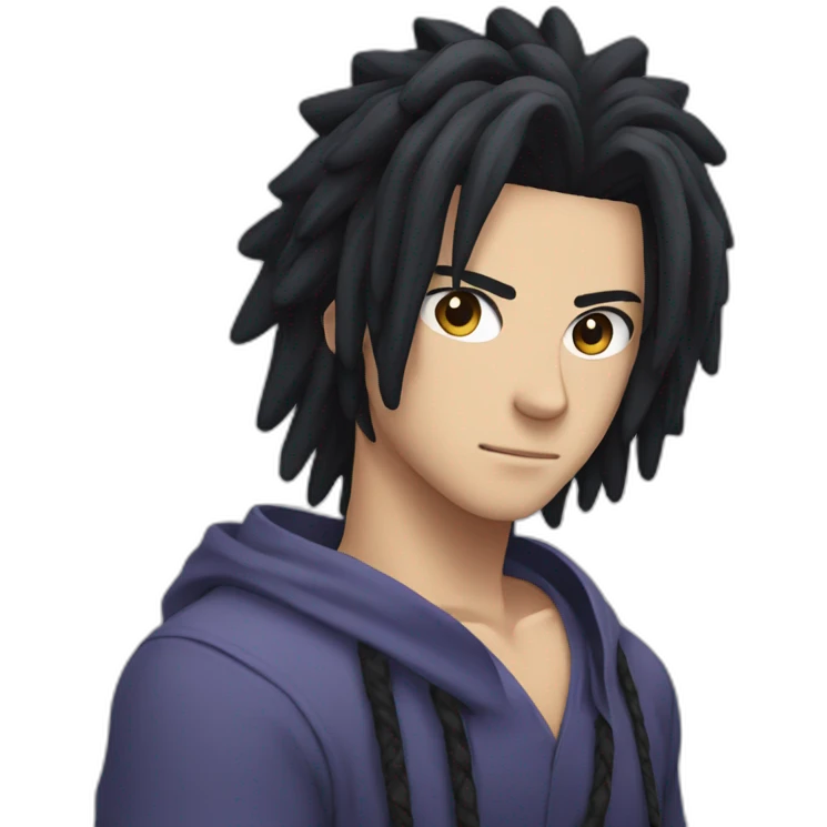 sasuke with afro braids emoji