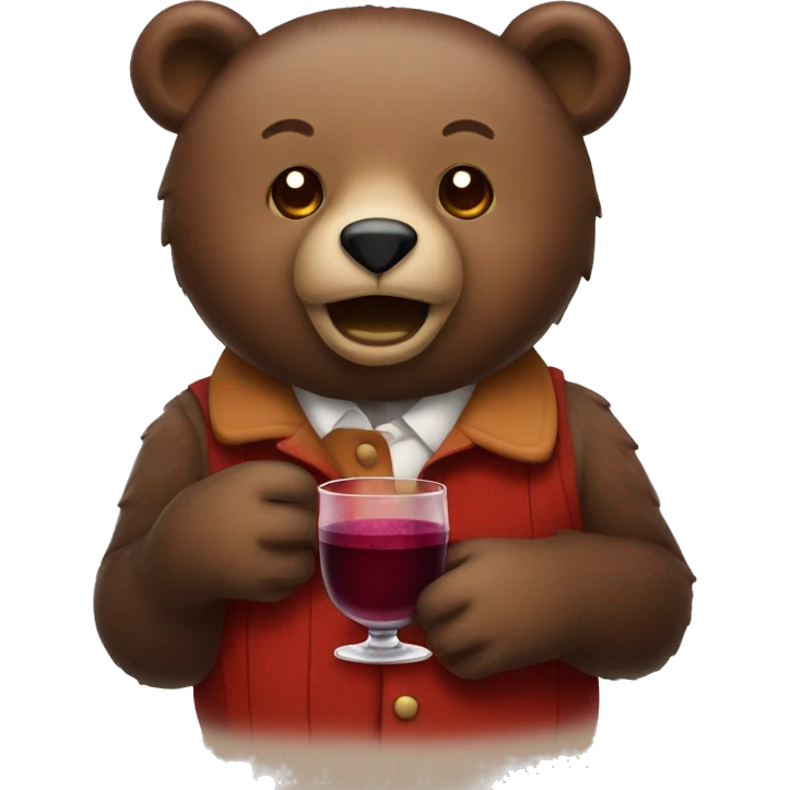 Bear with mulled wine  emoji