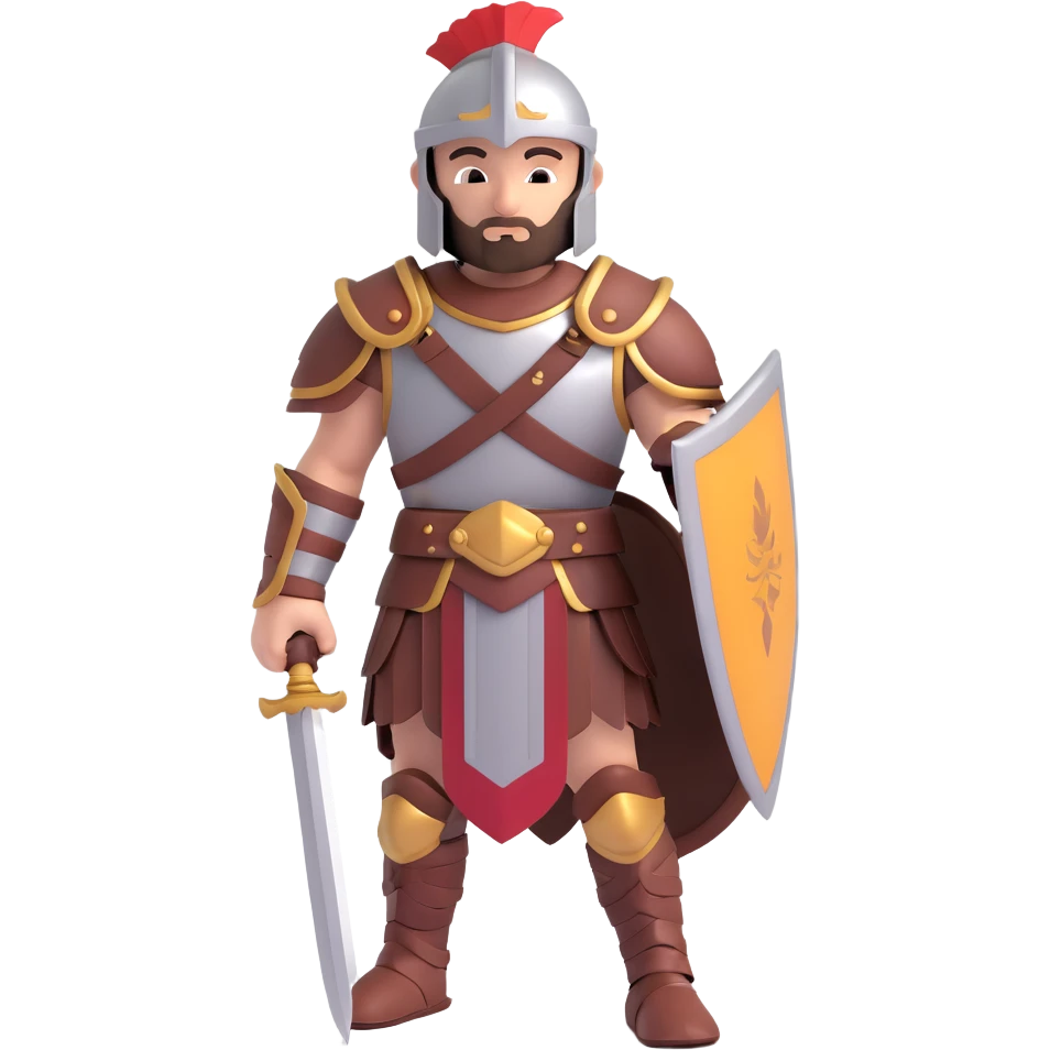 a gladiator with shiny armor emoji