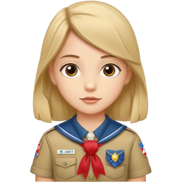 scout girl with bow on straight hair emoji