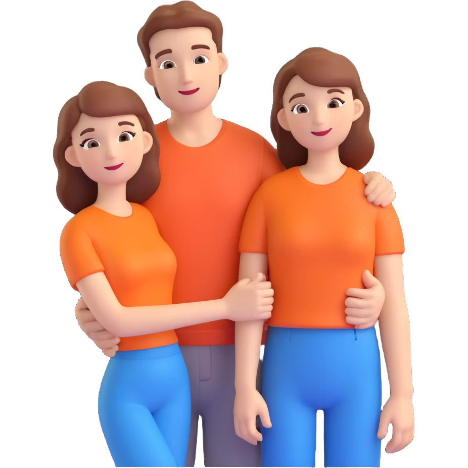 couple posing, close up pose, living room background emoji