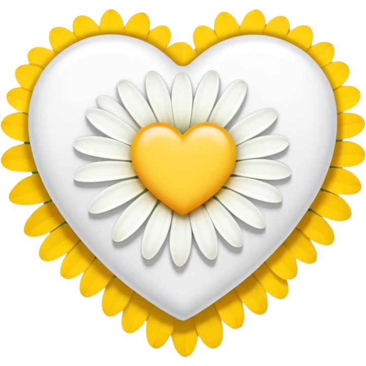 white heart with a daisy border emoji