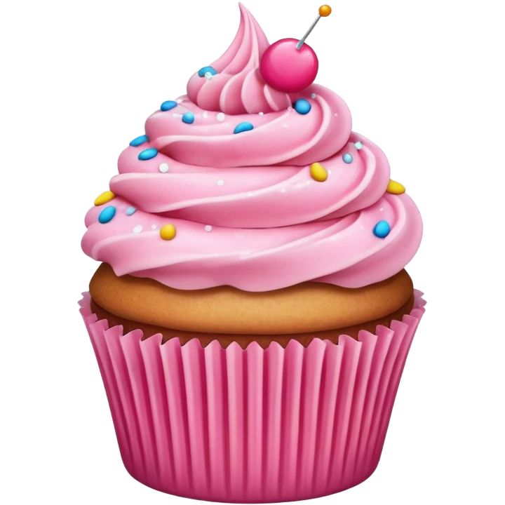 Cupcake with pink icing emoji