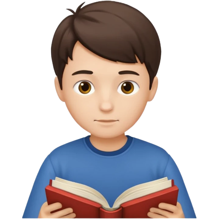 Boy reading book emoji